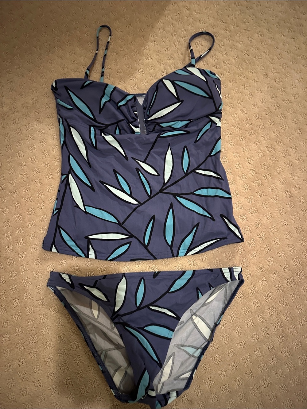 Calvin Klein Navy Tankini Top & Bikini Bottom Set Size M
